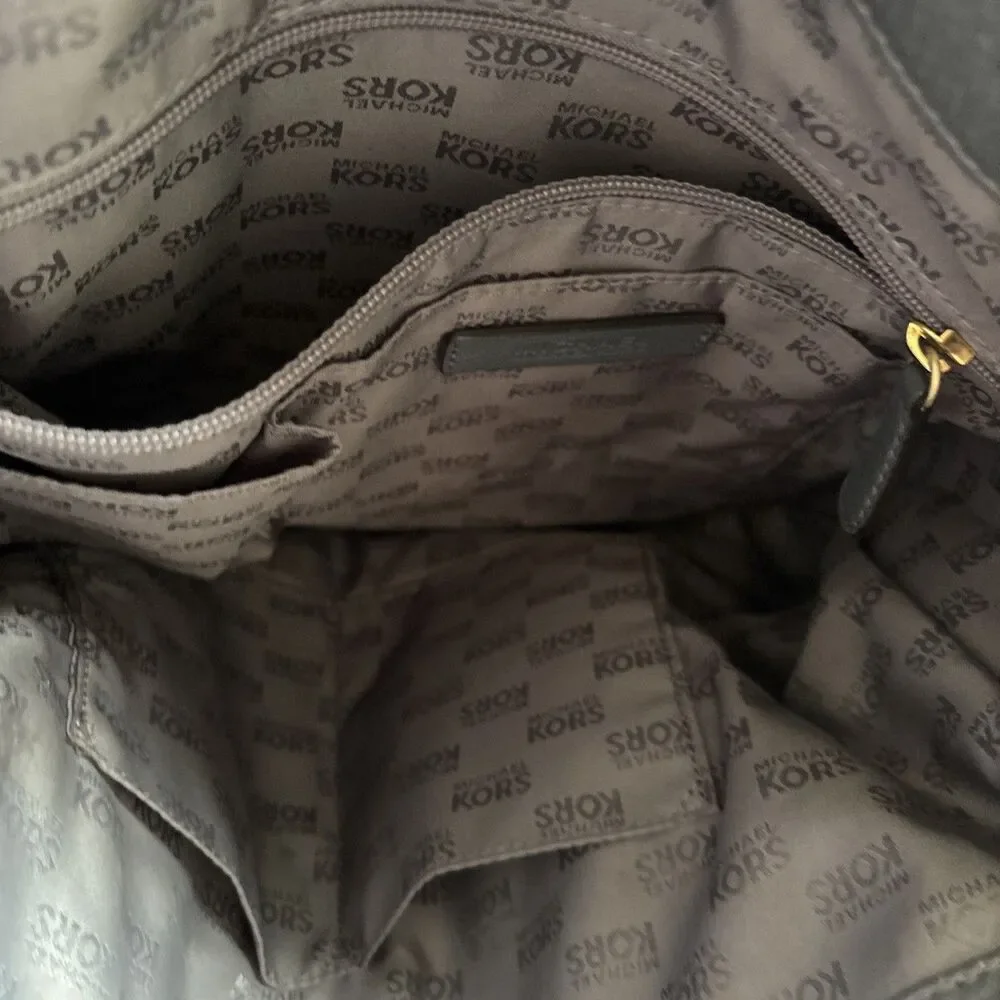Michael Kors BIG VALLEY Large NS Tote Bag Pebbled Leather Retro Biker Glam Stud